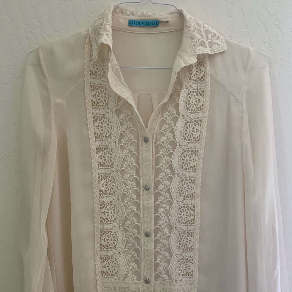 Silk button down blouse